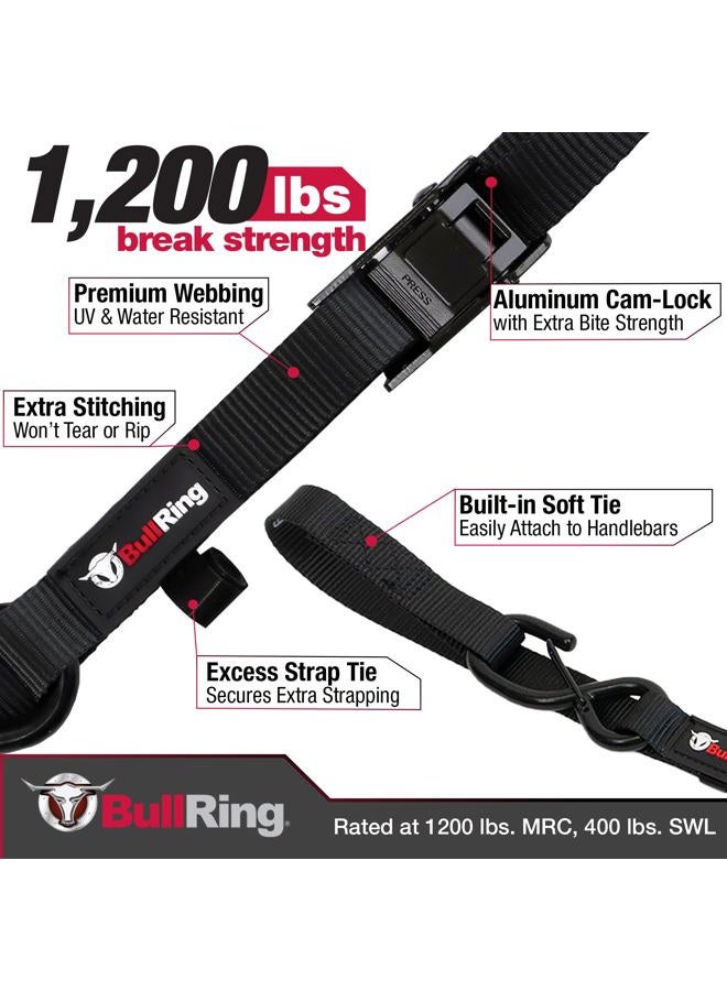 Bull Ring 1" x 8' Cam-Lock Tie Down with Soft-Tie (2 Pack) - Image 2