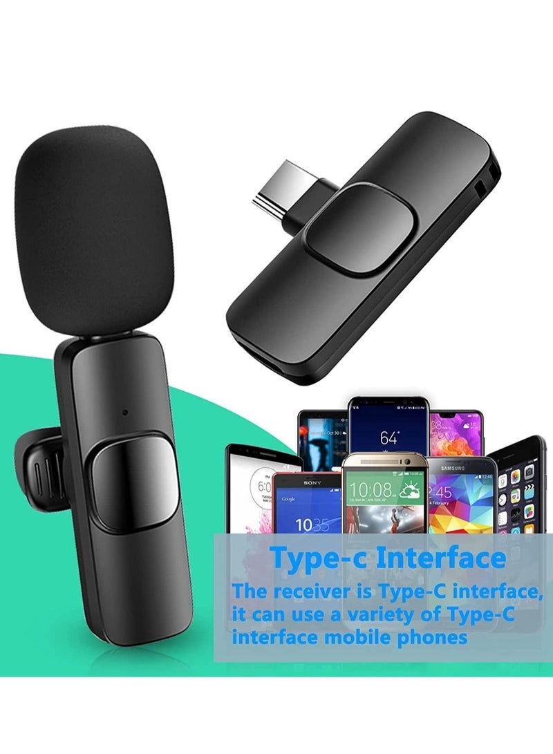 Wireless Lavalier Microphone , mobile phone Microphone, Plug & Play No APP Needed, Mini lapel Wireless Microphone , Noise Cancellation Microphone for live stream (Type-C for Android) - Image 1
