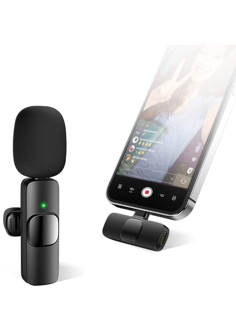 Wireless Lavalier Microphone , mobile phone Microphone, Plug & Play No APP Needed, Mini lapel Wireless Microphone , Noise Cancellation Microphone for live stream (Type-C for Android) - Image 2