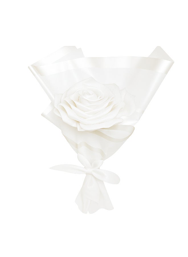 Handmade Satin Rose Bouquet, Single Rose, Elegant Everlasting Gift