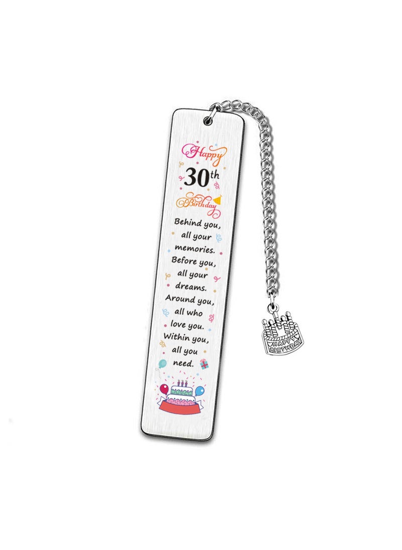 Generic - Stainless Steel Metal Bookmark Customizable Laser Engraving Birthday Gift Colorful Logo Design Bookmark Factory For Birthdays 30-year-old color bookmark - Image 1