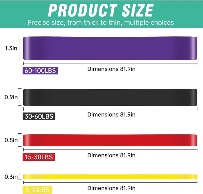 Cyber Resistance Band, Pull Up Assistance Band Set for Legs, Working Out, Muscle Training, Physical Therapy, Shape Body, Men Women - Image 2