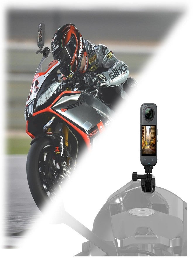 Flymile Motorcycle Windshield Clip Mount for Insta360 X5/X4/X3, Motorbike Windscreen Aluminum Metal Clamp Quick Release for GoPro Hero, for DJI Osmo Action 5/4/3/Pocket 3/360 Camera Accessories - Image 1