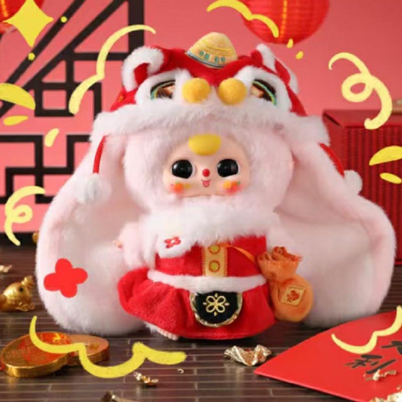 Meokro Baby Three New Year Series Vinyl Plush Doll, Cute Cartoon Mystery Model Collection Plush Toy, Birthday for Friends Kids, Random 1pc - Image 4