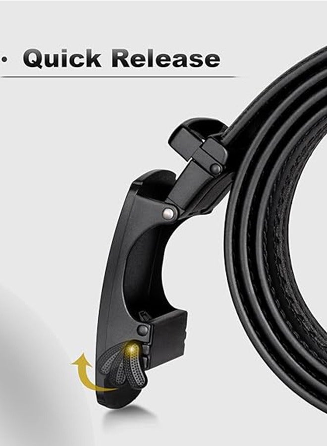 Men's Belt, Ratchet Belt Men's, Black Belt With Adjustable Automatic Buckle Genuine Leather Belt, Men's Casual Belt - Image 3