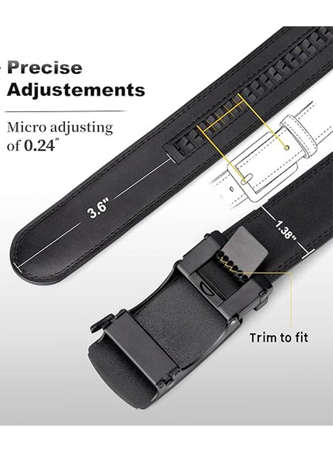 Men's Belt, Ratchet Belt Men's, Black Belt With Adjustable Automatic Buckle Genuine Leather Belt, Men's Casual Belt - Image 4