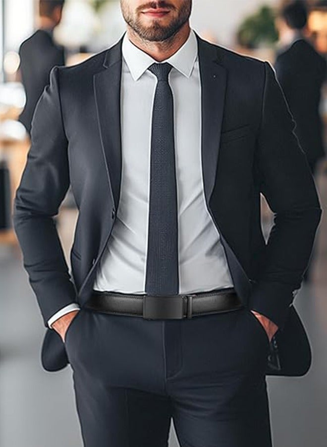 Men's Belt, Ratchet Belt Men's, Black Belt With Adjustable Automatic Buckle Genuine Leather Belt, Men's Casual Belt - Image 2