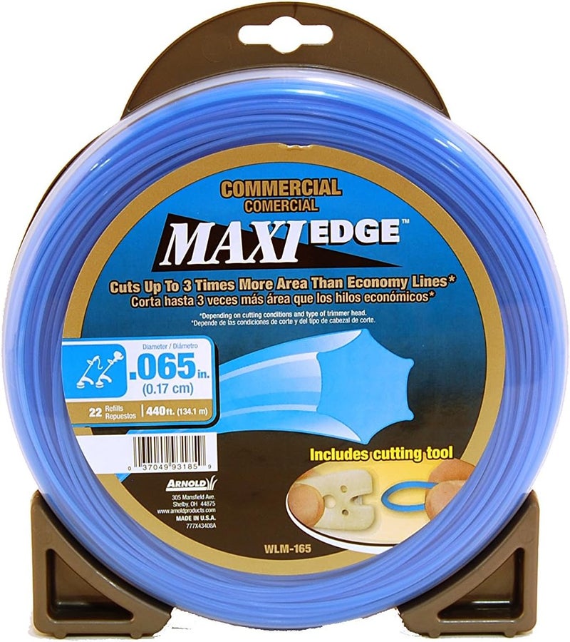 Arnold WLM-165 Maxi-Edge Commercial Grade String Trimmer Line with Cutting Tool, Universal Fit, 22 Refills, .065-Inch x 440-Foot, Blue - Image 2
