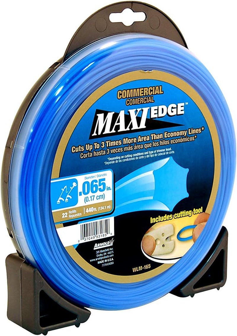 Arnold WLM-165 Maxi-Edge Commercial Grade String Trimmer Line with Cutting Tool, Universal Fit, 22 Refills, .065-Inch x 440-Foot, Blue - Image 4