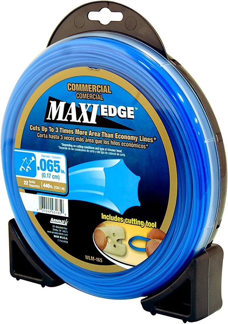 Arnold WLM-165 Maxi-Edge Commercial Grade String Trimmer Line with Cutting Tool, Universal Fit, 22 Refills, .065-Inch x 440-Foot, Blue - Image 3