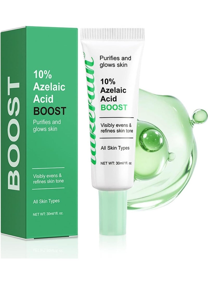 Boost Azelaic Acid Serum 10% with Licorice Root (30ml), Lightweight Formula for Uneven Skin Tone, Dark Spots, and Acne Marks Refines Skin Texture, Reduces Pimple Breakouts Blackheads, Pigmentation - Image 1
