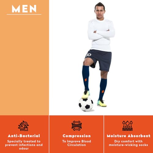 Supersox Football Stockings For Men & Women - Knee Length Socks With Cushioned Sole, Odour Free & Superior Grip Socks For Football/Soccer, Pack Of 1 (Black, Cotton) - Image 4