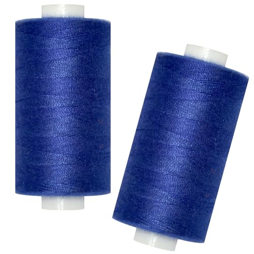 QCZKB All Purpose Sewing Thread2 Spools of Hand Polyester Sewing Thread for Sewing Machine for Hand and Machine SewingRoyal Blue 2 spools - Image 1