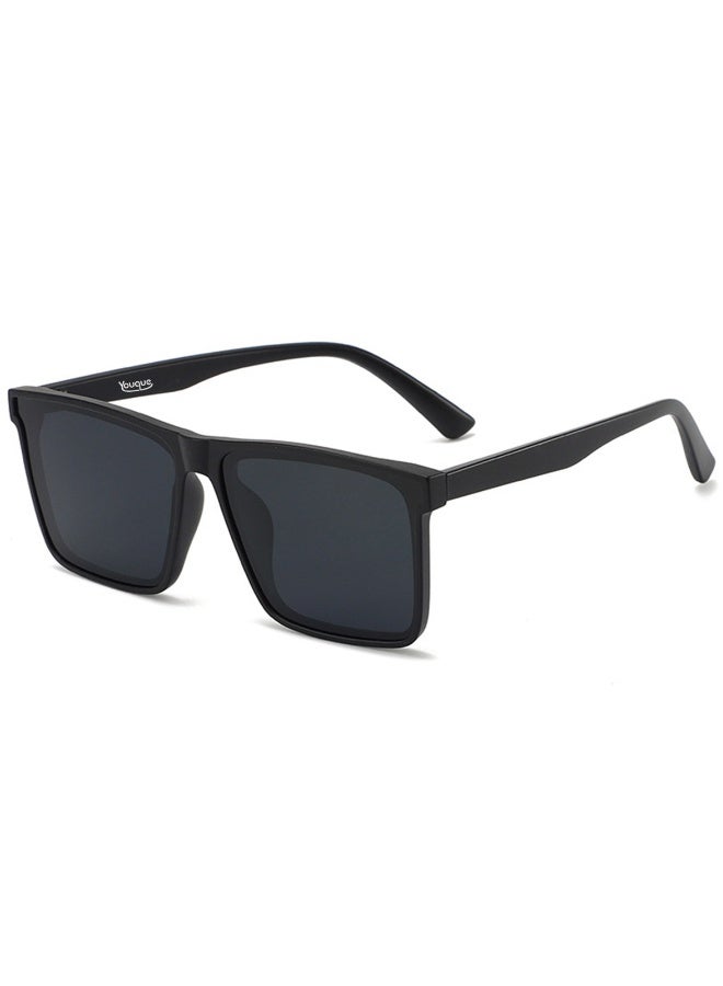 FLOWING TR90 Polarized sunglasses HD Polarized Lens 100% UV400 Protection Stylish Design for Men/Women Black - Image 1