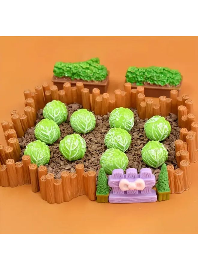 Random 15pcs Mini Cabbage Shovel Fence Resin Garden Ornament DIY Craft Decoration - Image 3
