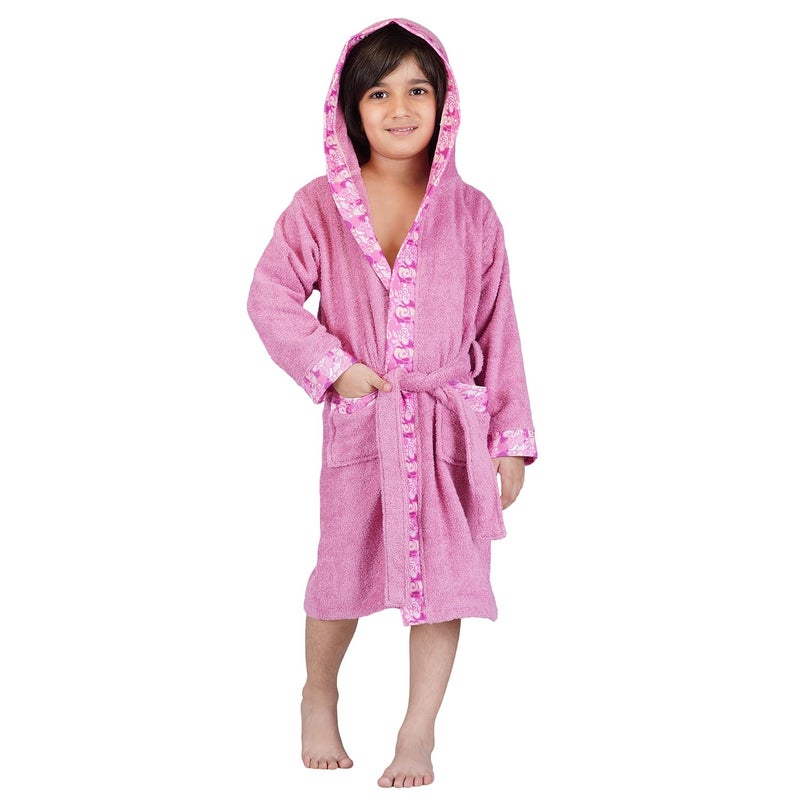 Rangoli Premium 100% Bamboo Kids Bathrobe, 600 GSM Ultra Soft, Hooded Bathrobe for Boys & Girls (7-8 Year, Purple) - Image 1