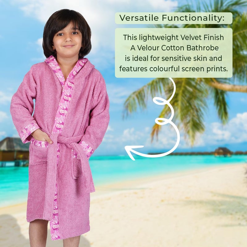 Rangoli Premium 100% Bamboo Kids Bathrobe, 600 GSM Ultra Soft, Hooded Bathrobe for Boys & Girls (7-8 Year, Purple) - Image 5