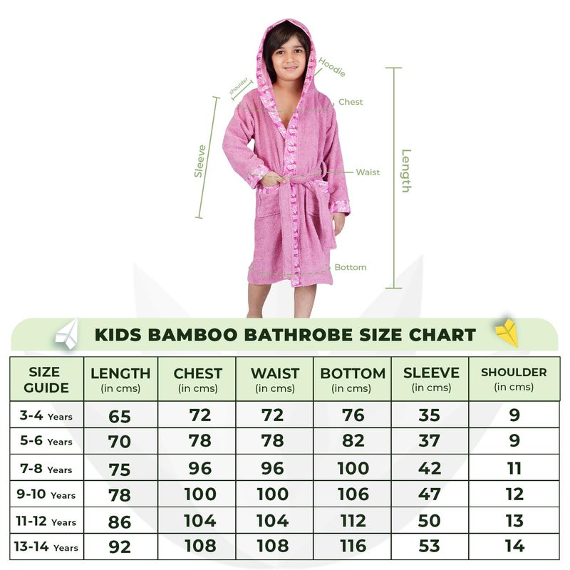 Rangoli Premium 100% Bamboo Kids Bathrobe, 600 GSM Ultra Soft, Hooded Bathrobe for Boys & Girls (7-8 Year, Purple) - Image 4