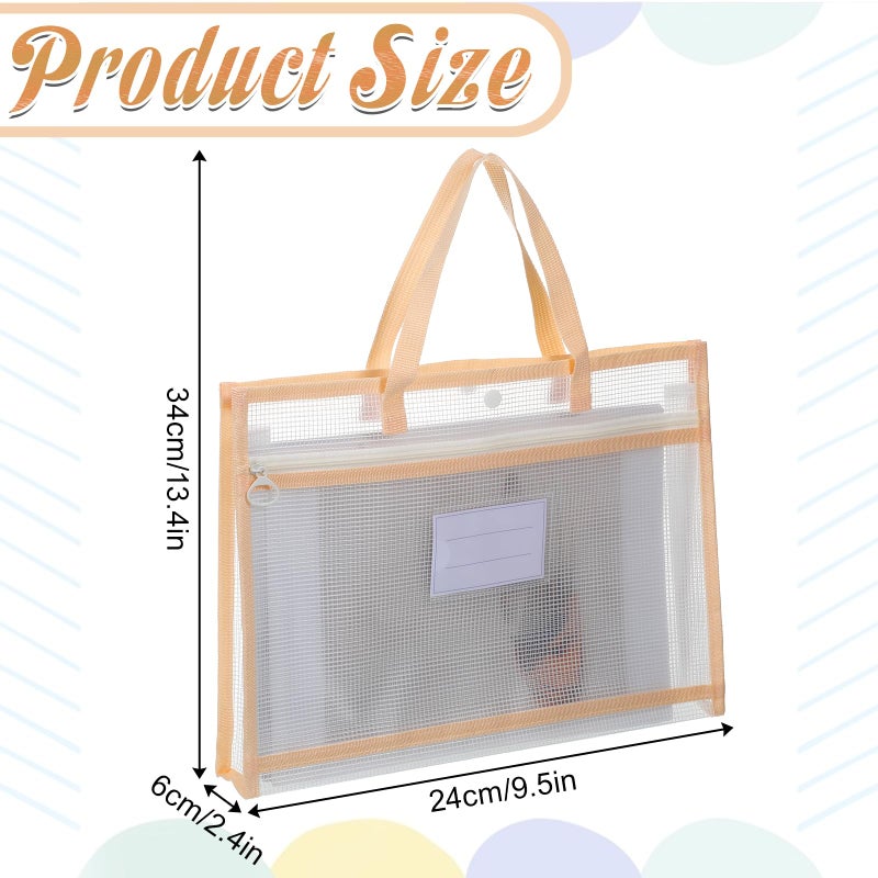 Qulkws 13.4x9.5 Inch Portable Project Bags for Quilting Knitting Stitching and Embroidery, Sewing Bag with Zipper and Double Pockets, Transparent Mesh Project Bags for Craft Organizer Storage - Image 2