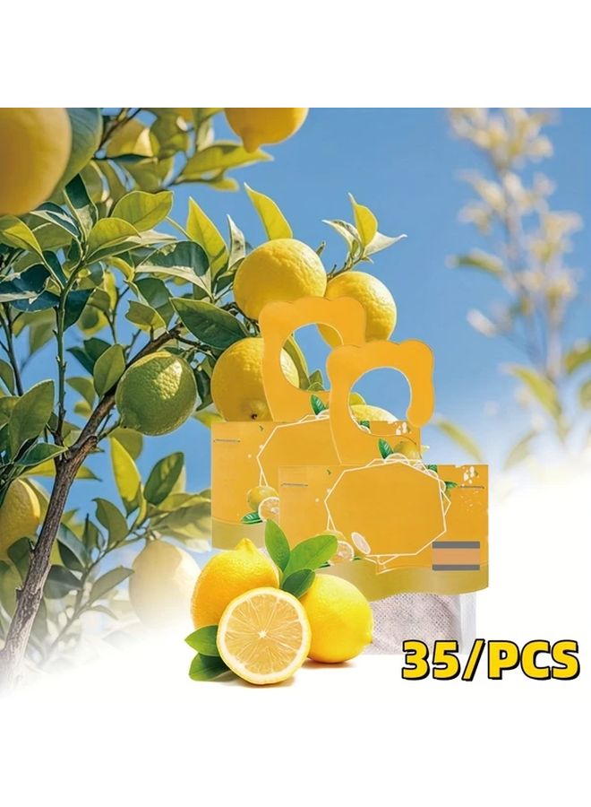 35 Pack Lemon Scent Sachets Long Lasting Hanging Pouches With Dried Flowers For Wardrobe Car - Image 1