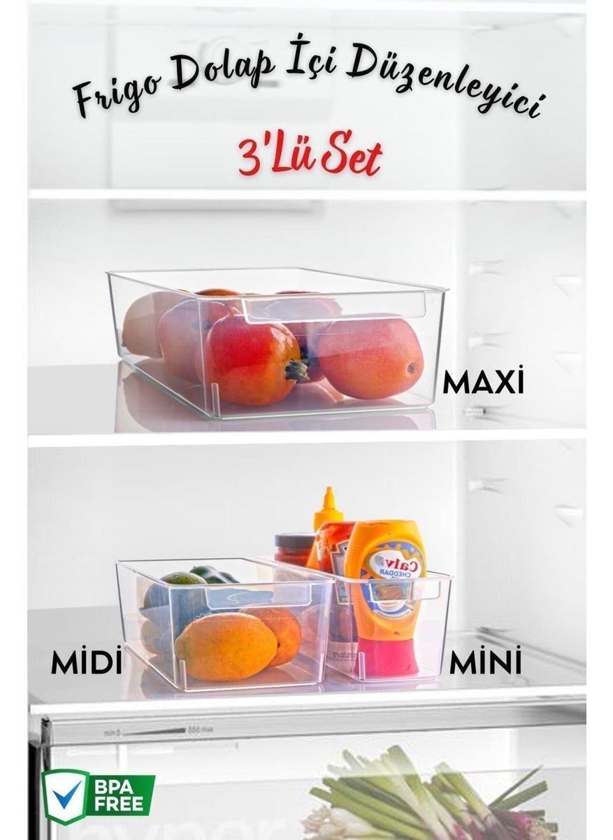 Nandy Home Set of 3 Frigo Refrigerator & Cabinet Organizer Maxi/midi/mini  - Image 1