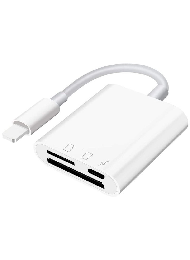 Captaintech SD Card Reader for iPhone & iPad – Dual Slot MicroSD/SD Adapter for Trail Cameras, Plug & Play Photo Viewer ﻿  - Image 1