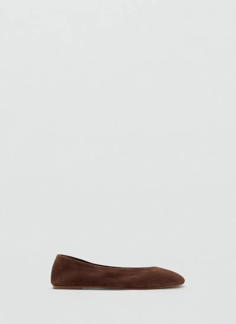 مانجو Suede leather ballet flats