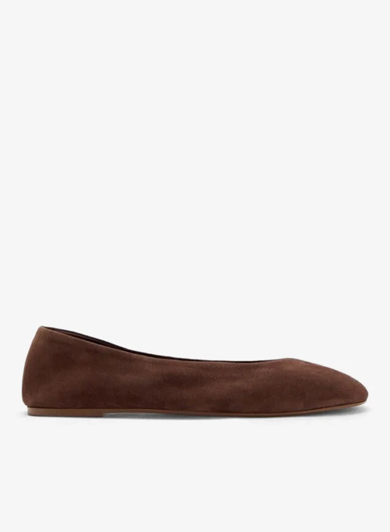 MANGO Suede leather ballet flats