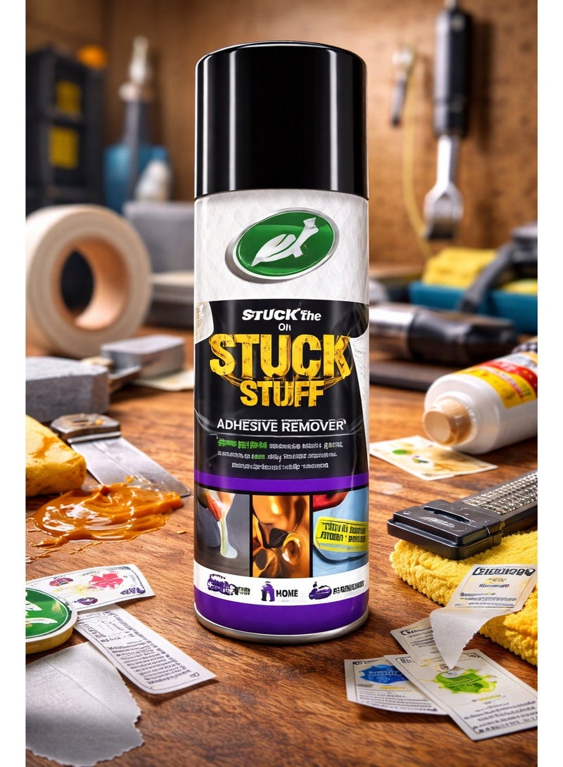 TurtleWax Stuck Stuff Adhesive Remover Spray for Auto, Home, and Marine Use – Effectively Removes Sticker Residue, Glue, Tree Sap, Tar, Chewing Gum, and Tape from Glass, Metal, and Painted Surfaces. - Image 1