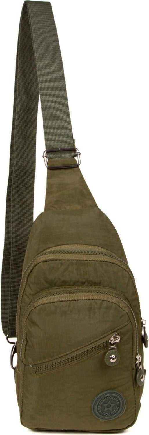 Newish Polo Khaki Crinkle Fabric Waterproof Crossbody Bag  - Image 2