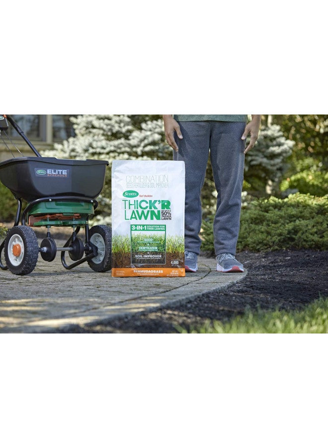 Scotts Scotts Turf Builder THICK'R LAWN Grass Seed, Fertilizer, and Soil Improver for Bermudagrass, 4,000 sq. ft., 40 lbs.  - Image 4