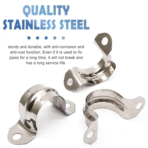 Nge 3/4inch Rigid Pipe Strap Clamp-Two Hole Strap-U Bracket Tube Clip-Stainless Steel Heavy Duty Pipe Fasten Holder-Secures Conduit，50Pcs（25mm) - Image 5