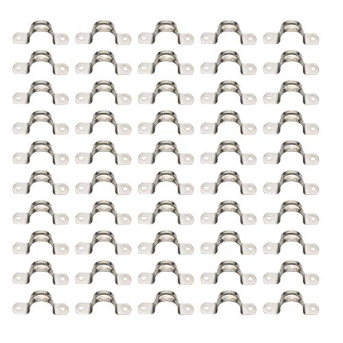 Nge 3/4inch Rigid Pipe Strap Clamp-Two Hole Strap-U Bracket Tube Clip-Stainless Steel Heavy Duty Pipe Fasten Holder-Secures Conduit，50Pcs（25mm) - Image 2
