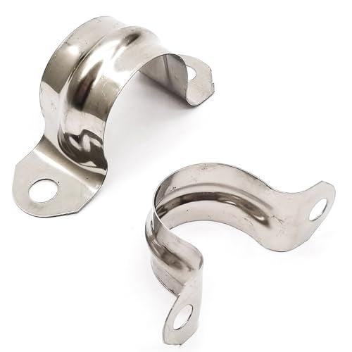 Nge 3/4inch Rigid Pipe Strap Clamp-Two Hole Strap-U Bracket Tube Clip-Stainless Steel Heavy Duty Pipe Fasten Holder-Secures Conduit，50Pcs（25mm) - Image 1