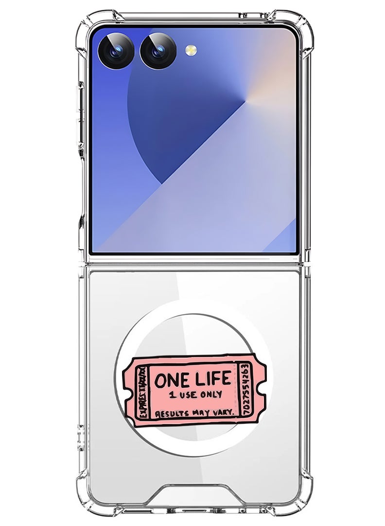 Theodor Magnetic Case for Samsung Galaxy Z Flip 7 Compatible with MagSafe Wireless Charging, Shockproof Phone Bumper Cover One life - Image 1