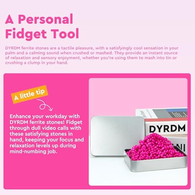 DYRDM 1000+ Original Ferrite Putty Rose Red, Fidget Toy Ferrite Stones for Stress Relief, Sensory Toy for Adults & Teens 14+, Holiday Stocking Stuffer, Ferrite Rocks Fidget Present for Office - Image 5