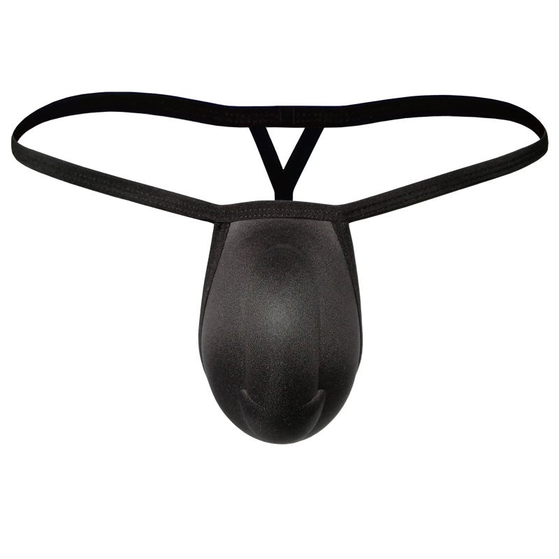 Mens Sponge Pouch Thong Underwear Black  - Image 1