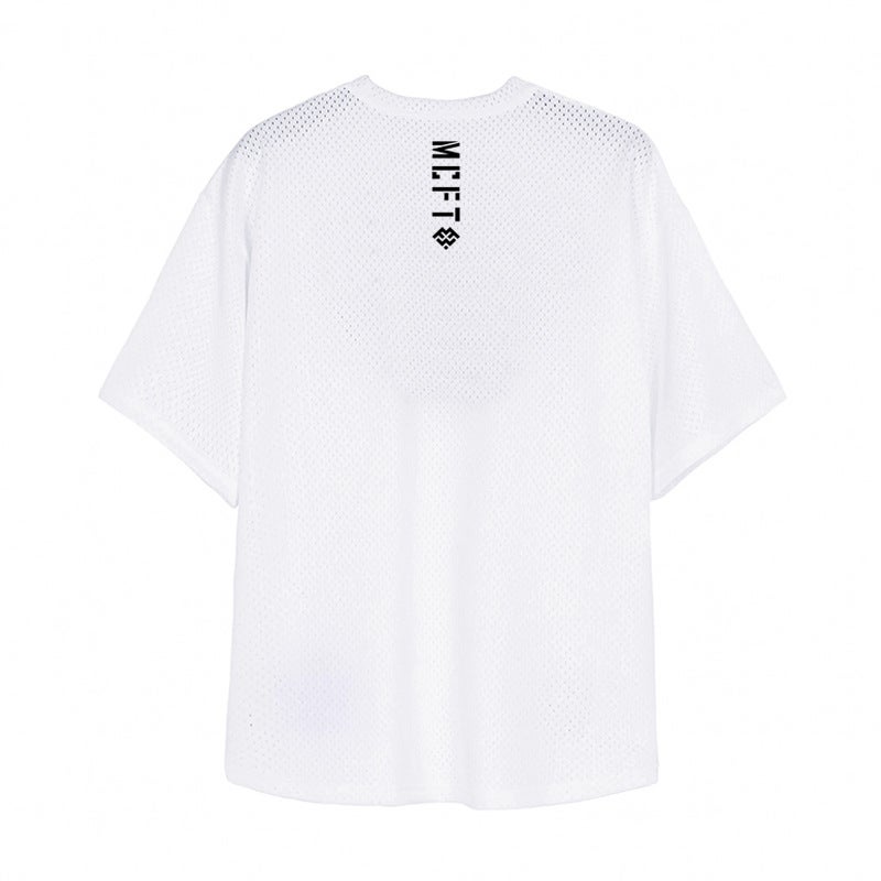 Men'S Plus Size Loose Short Sleeve Oversized Fitness Bodybuilding T-Shirt Summer Mesh Breathable Sports Casual Top - Image 5