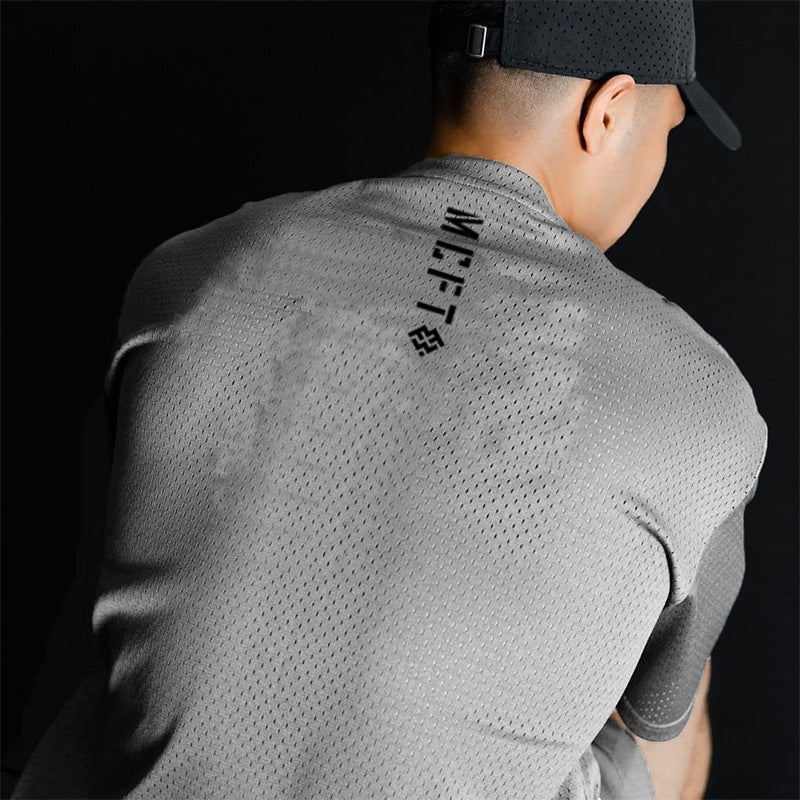 Men'S Plus Size Loose Short Sleeve Oversized Fitness Bodybuilding T-Shirt Summer Mesh Breathable Sports Casual Top - Image 3