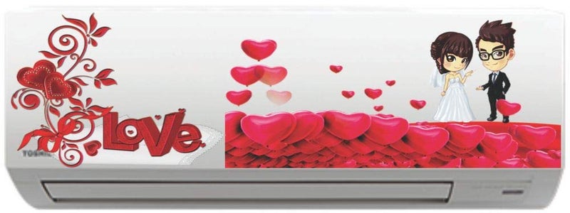 Techgifti™ Love Couple Heart AC Sticker Wall Sticker Split Ac Stickers Air Conditioner Sticker - Image 5