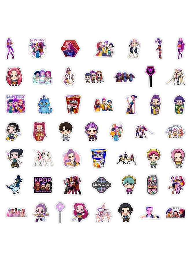 50Pcs Huntrix K-POP Demon Hunters Vinyl Stickers, Anime Girl Group Waterproof Decals for Laptop, Water Bottle, Skateboard, K-POP Fans Party Favors, DIY Decorations - Image 3