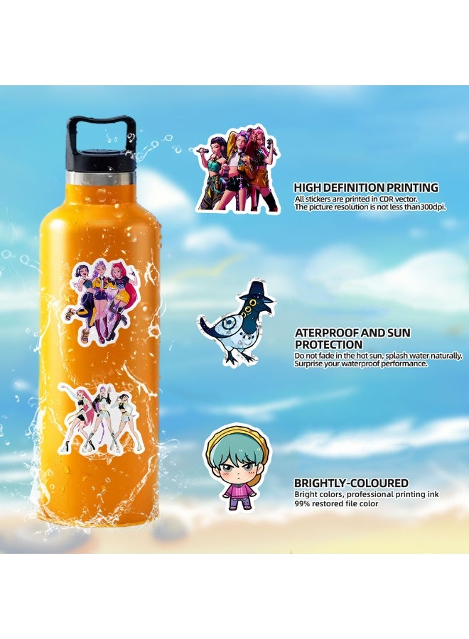 50Pcs Huntrix K-POP Demon Hunters Vinyl Stickers, Anime Girl Group Waterproof Decals for Laptop, Water Bottle, Skateboard, K-POP Fans Party Favors, DIY Decorations - Image 5