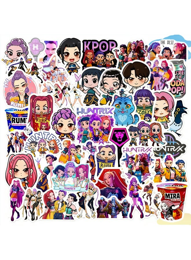 50Pcs Huntrix K-POP Demon Hunters Vinyl Stickers, Anime Girl Group Waterproof Decals for Laptop, Water Bottle, Skateboard, K-POP Fans Party Favors, DIY Decorations - Image 1