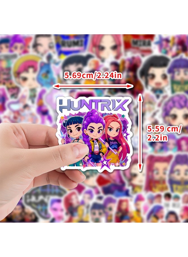 50Pcs Huntrix K-POP Demon Hunters Vinyl Stickers, Anime Girl Group Waterproof Decals for Laptop, Water Bottle, Skateboard, K-POP Fans Party Favors, DIY Decorations - Image 4