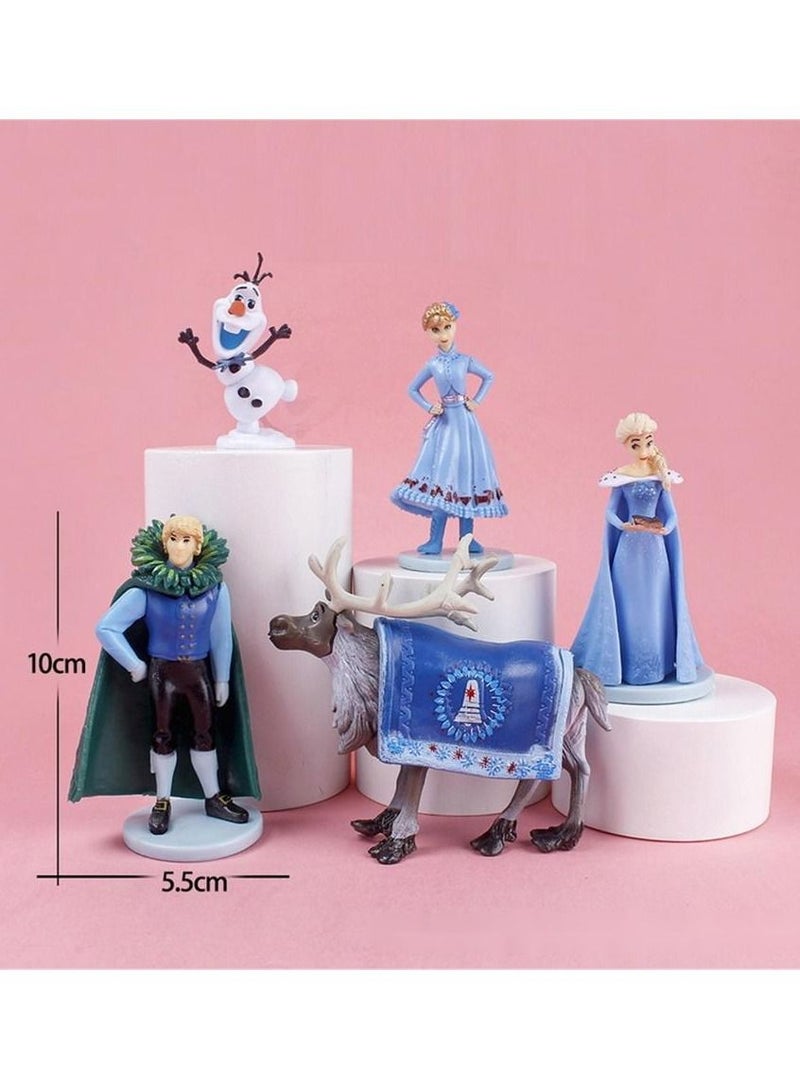 فروزن بارتي سابلايز مجموعة من 5 قطع من دمى ديزني فروزن المصنوعة يدويًا لتزيين الكيك الإبداعي - Image 1