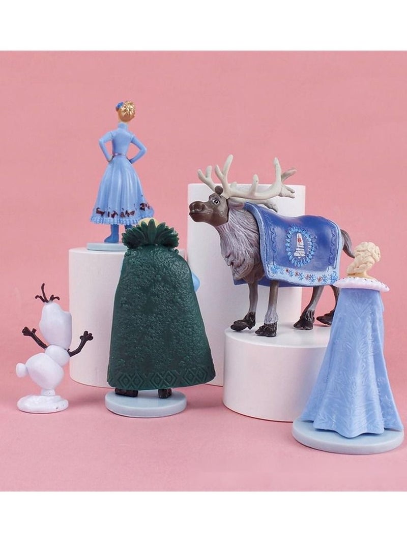 فروزن بارتي سابلايز مجموعة من 5 قطع من دمى ديزني فروزن المصنوعة يدويًا لتزيين الكيك الإبداعي - Image 3