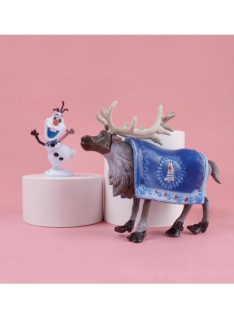 فروزن بارتي سابلايز مجموعة من 5 قطع من دمى ديزني فروزن المصنوعة يدويًا لتزيين الكيك الإبداعي - Image 2