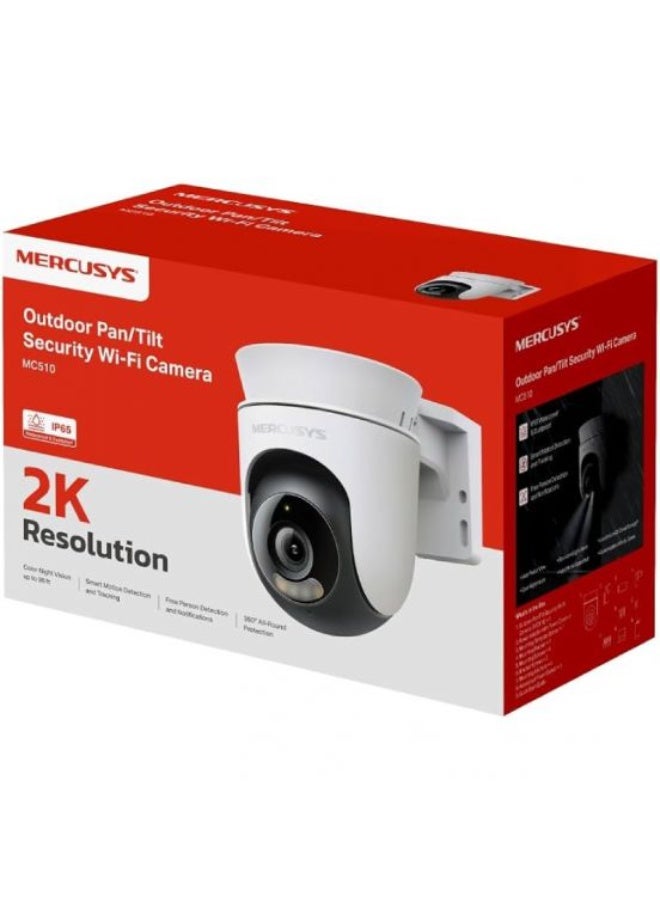 ميركوسيس Mercusys MC510 كاميرا مراقبة خارجية لاسلكية، بدقة 2K، بزاوية 360 درجة - أبيض - Image 2