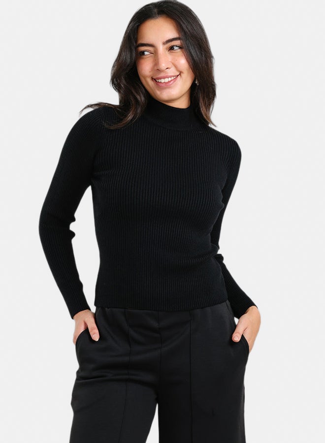 Carina Ribbed High Neck Pullover - Image 1