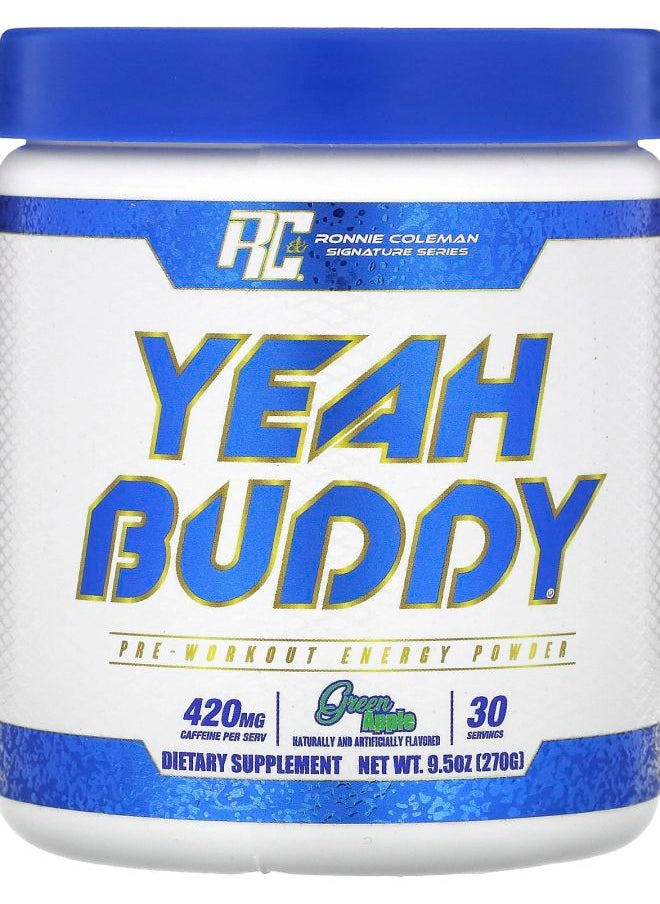 RONNIE COLEMAN Signature Series Yeah Buddy PreWorkout Energy Powder Green Apple 9.5 oz (270 g) 
